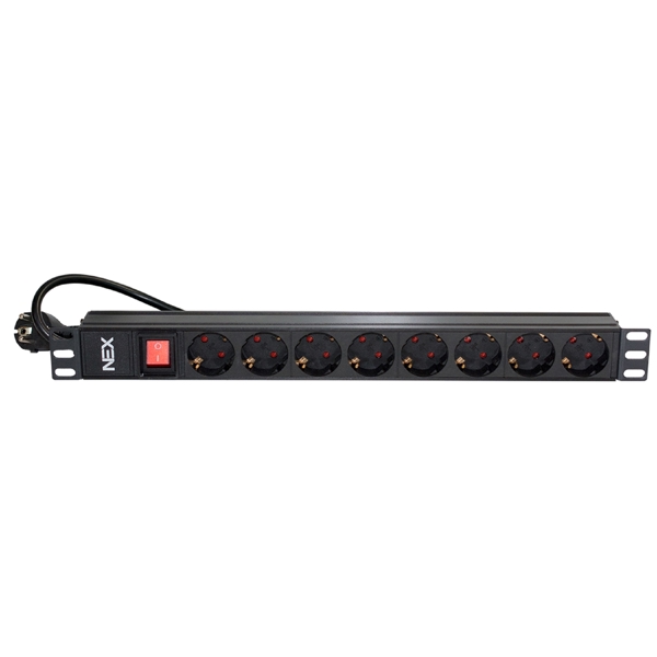 დენის გამანაწილებელი NEX PDU-8, 8 Socket, 1.8m, Power Stripe, Black