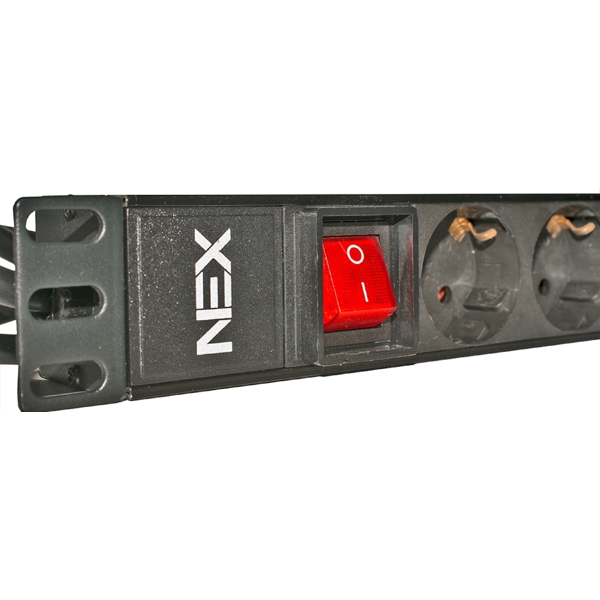 დენის გამანაწილებელი NEX PDU-8, 8 Socket, 1.8m, Power Stripe, Black