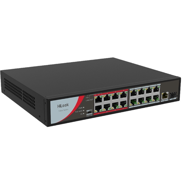 PoE+ Switch HiLook By HIKVISION NS-0318P-130, 16Port, Black