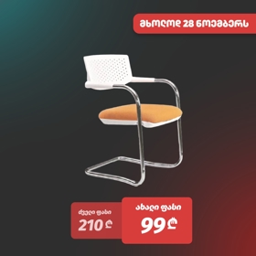 ვიზიტორის სავარძელი ALLX SF119, Visitor Chair, Silver/White