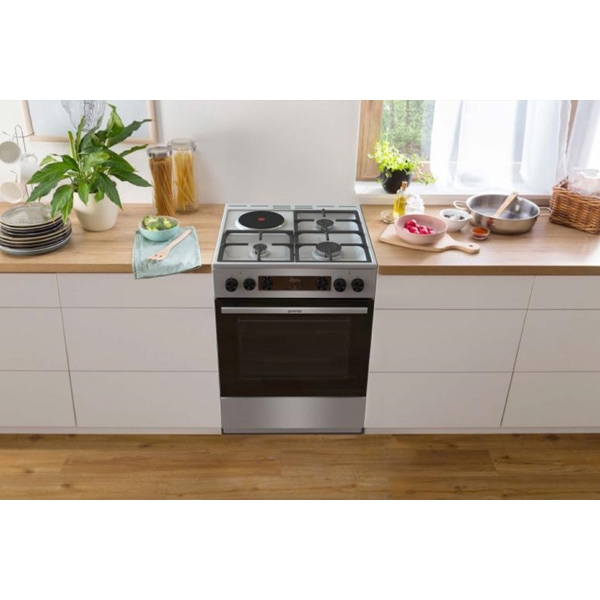 გაზქურა Gorenje GK6C62XC, 3 Gas + 1 Electric, Gas Cooker, Grey