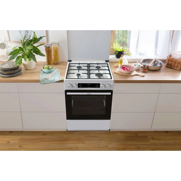 Gas Cooker Gorenje GKS6C71WF, 4 Gas, White