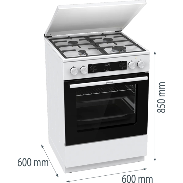 Gas Cooker Gorenje GKS6C71WF, 4 Gas, White