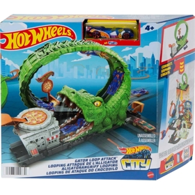 სათამაშო ტრასა Mattel HKX39 Hot Wheels City Nemesis Gator Pizza Shop