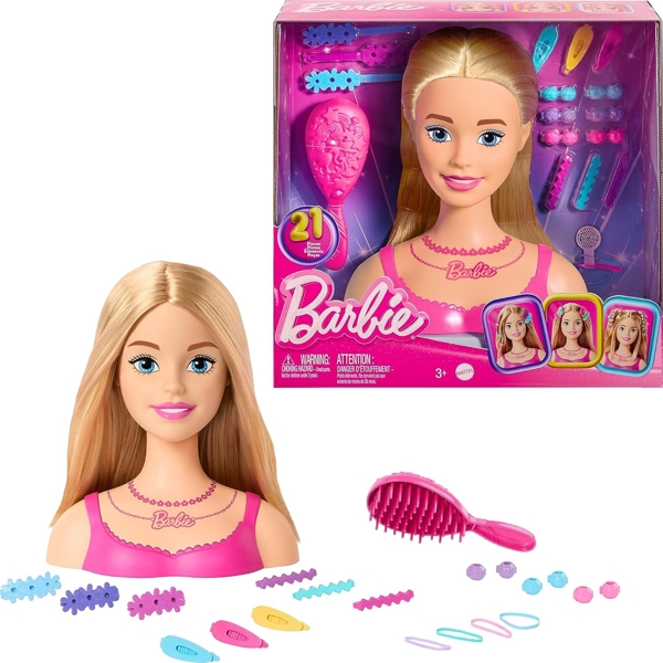 ბარბის სათამაშო ნაკრები MATTEL HMD88, 20Pcs, Barbie Doll Styling Head