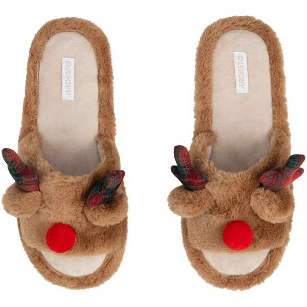 საახალწლო ჩუსტები Ardesto ART2538DB Christmas, 38/39, Home Shoes, Brown
