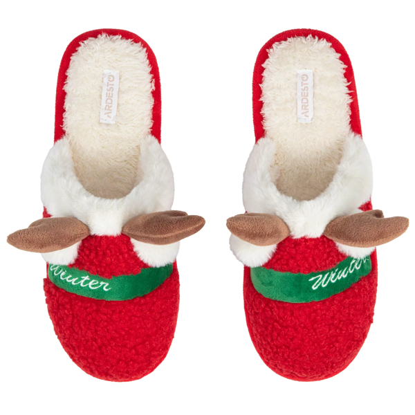საახალწლო ჩუსტები Ardesto ART2536DR Christmas, 36/37, Home Shoes, Red