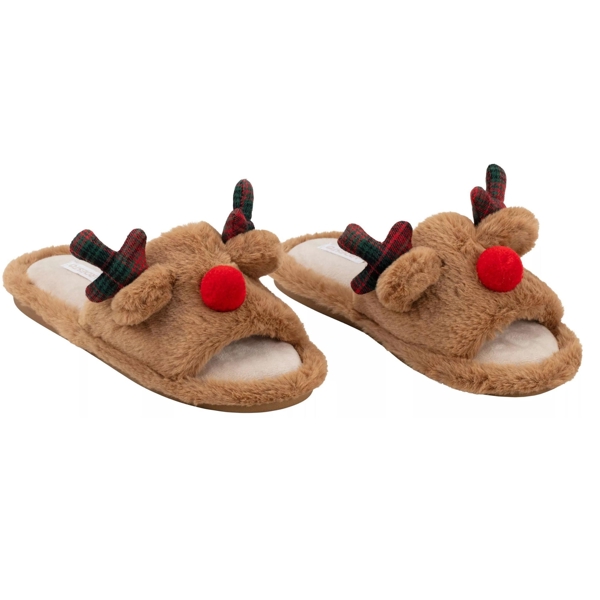 საახალწლო ჩუსტები Ardesto ART2536DB Christmas, 36/37, Home Shoes, Brown