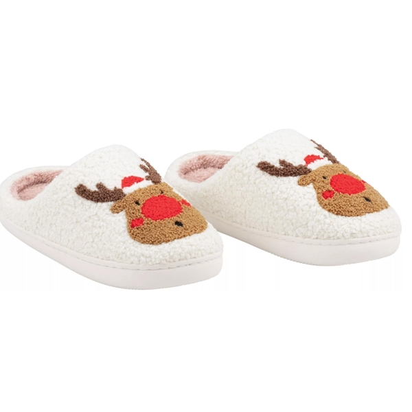 საახალწლო ჩუსტები Ardesto ART2536DW Christmas, 36/37, Home Shoes, White