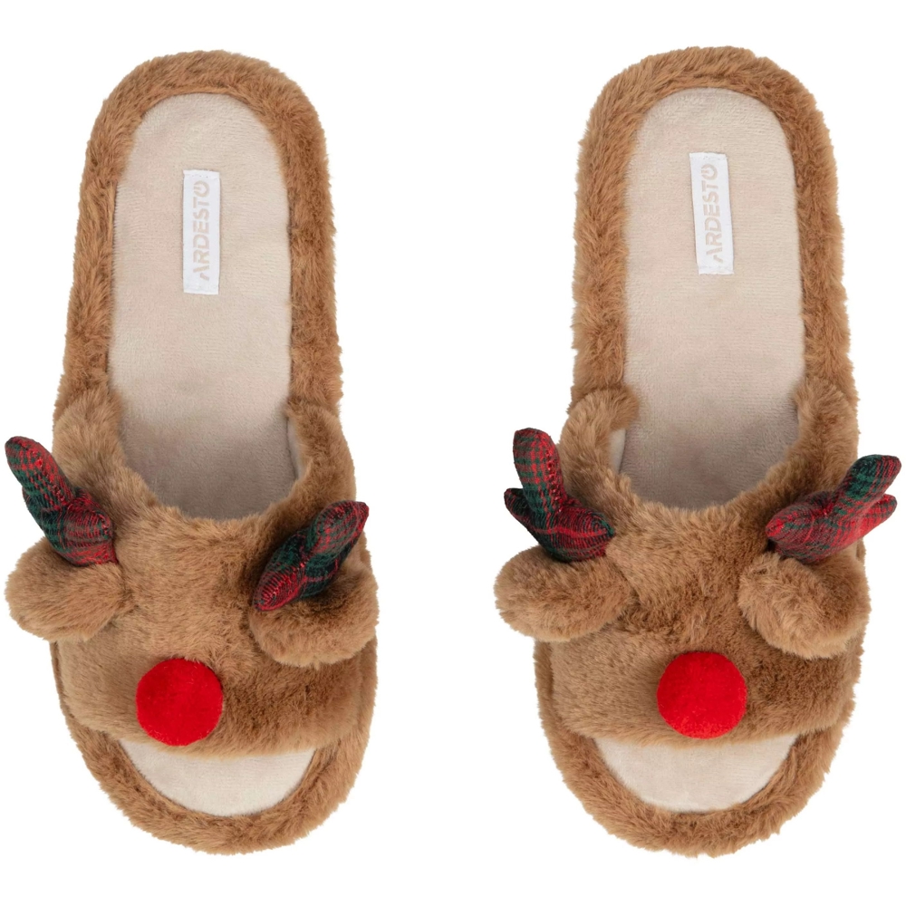 საახალწლო ჩუსტები Ardesto ART2540DB Christmas, 40/41, Home Shoes, Brown