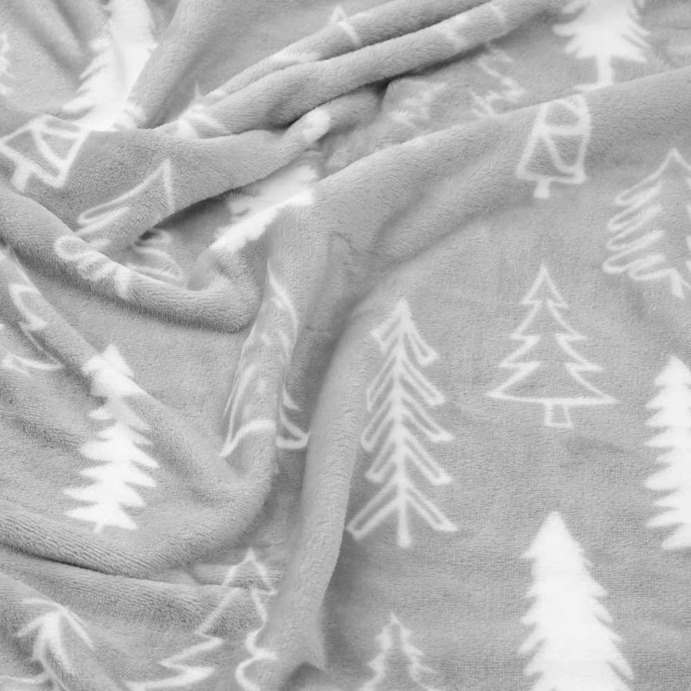 Blanket Ardesto ART0110PB Christmas Flannel, Grey Pine