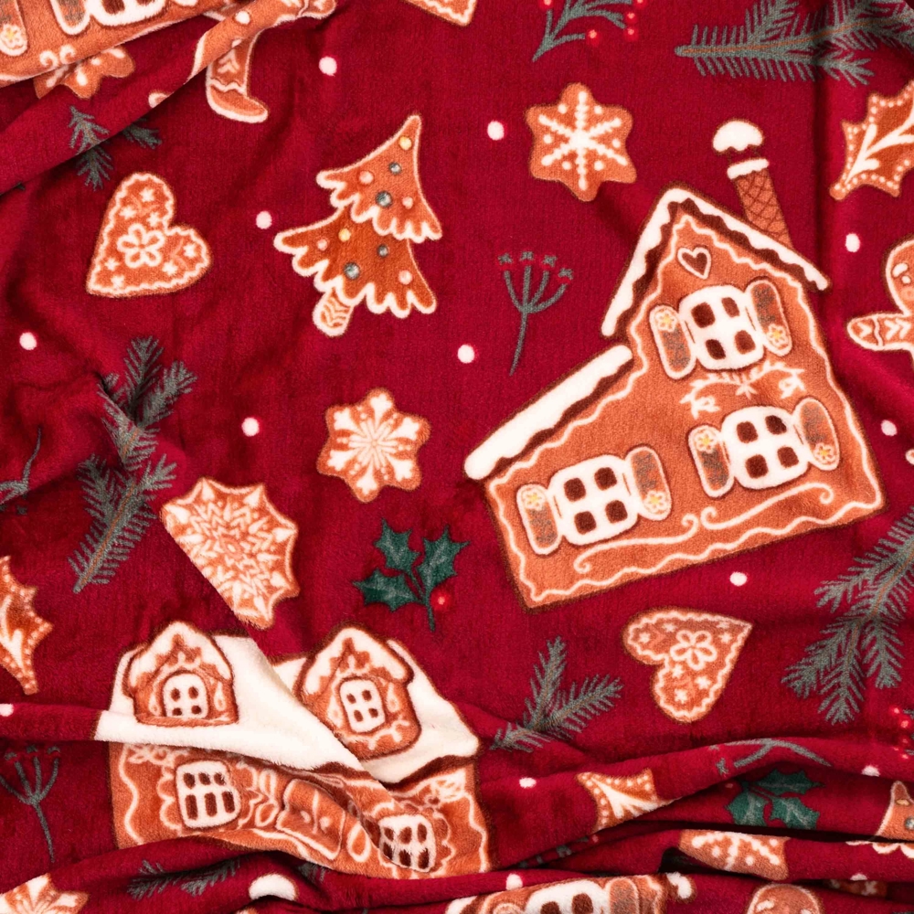 პლედი Ardesto ART0121PB Christmas Flannel, Blanket, Gingerbread Houses