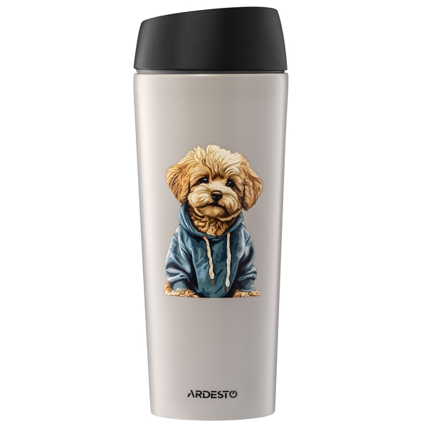 Thermo Mug Ardesto AR2645MP Coffee Time Maltipoo, 450ml, Beige
