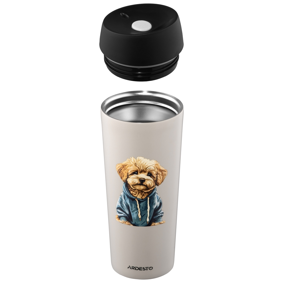 Thermo Mug Ardesto AR2645MP Coffee Time Maltipoo, 0.45l, Beige