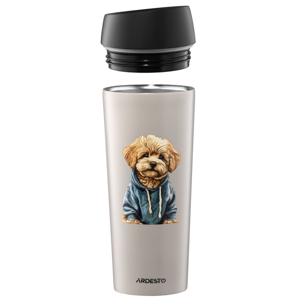 Thermo Mug Ardesto AR2645MP Coffee Time Maltipoo, 450ml, Beige