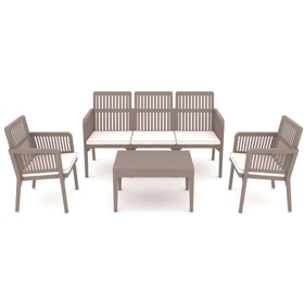 ბაღის ავეჯი Rainbow LIZBON3-CAPPUCCINO, Plastic Furniture Set, Cappuccino