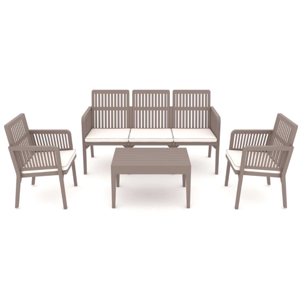 ბაღის ავეჯი Rainbow LIZBON3-CAPPUCCINO, Plastic Furniture Set, Cappuccino