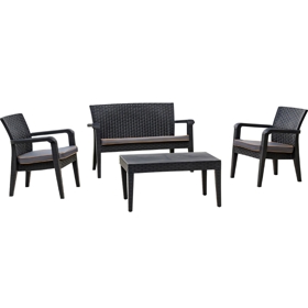 ბაღის ავეჯი Rainbow ALASKA SET-A, Plastic Furniture Set, Black 