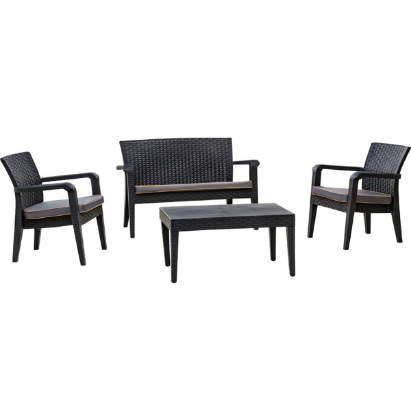 ბაღის ავეჯი Rainbow ALASKA SET-A, Plastic Furniture Set, Black 