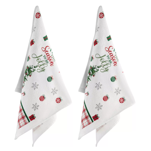 სამზარეულოს ხელსახოცი Ardesto ART3863HTB Christmas Tree, 2pcs, Gift Set Of Towels, Green