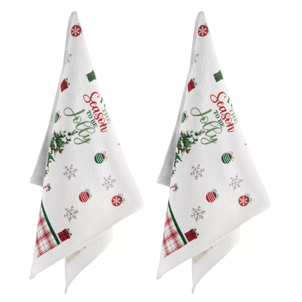 სამზარეულოს ხელსახოცი Ardesto ART3863HTB Christmas Tree, 2pcs, Gift Set Of Towels, Green