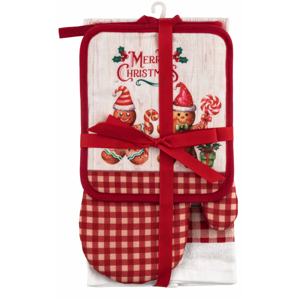 Kitchen Gift Set Ardesto ART14HGR Christmas Tree, 3pcs, Red