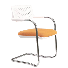 ALLX SF119, Visitor Chair, Silver/White