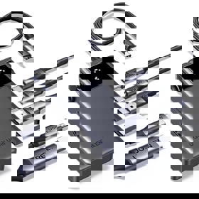 USB-C ჰაბი UGREEN CM888	(35998) Groovy Robot, 6-in-1, HDMI, USB-A, Type-C, HUB, Space Gray