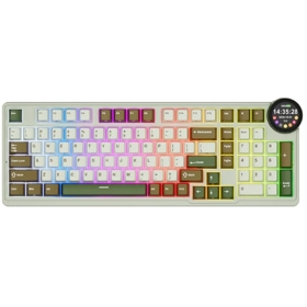 Mechanical Keyboard Royal Kludge RK N99 RGB, Cream Switch, Hot Swappable, Wireless, USB, Bluetooth, 2.4GHz, Palm Green