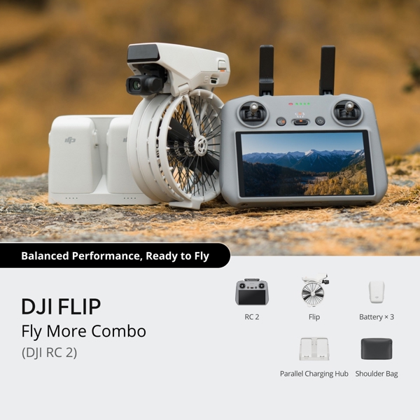 Drone Combo DJI 6941565992536 Flip Fly More Combo (DJI RC 2), Bluetooth, WIFI, Grey