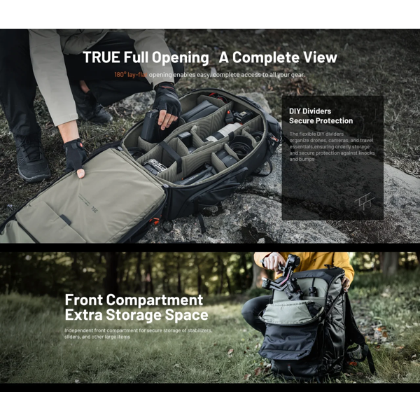 დრონის ჩანთა Pgytech 6976100486058 OnePro Focux, 25L, Drone Backpack, Space Black