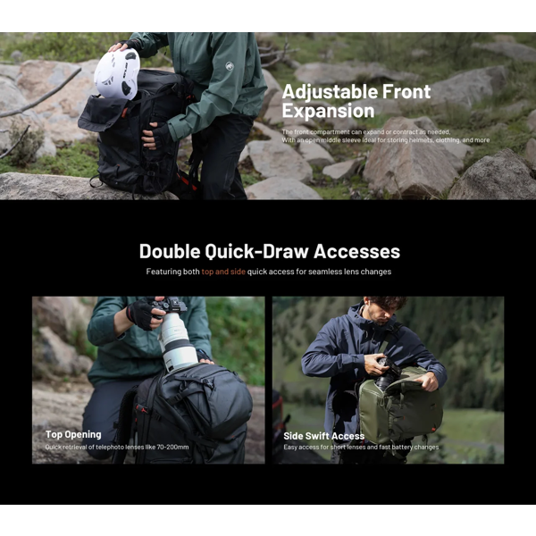 დრონის ჩანთა Pgytech 6976100486058 OnePro Focux, 25L, Drone Backpack, Space Black