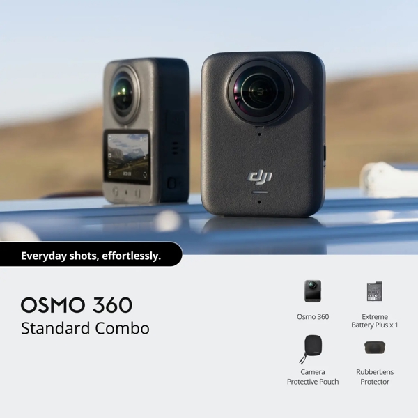 ექშენ DJI 6937224110502 Osmo 360 Standard Combo, 120MP, Camera, Black