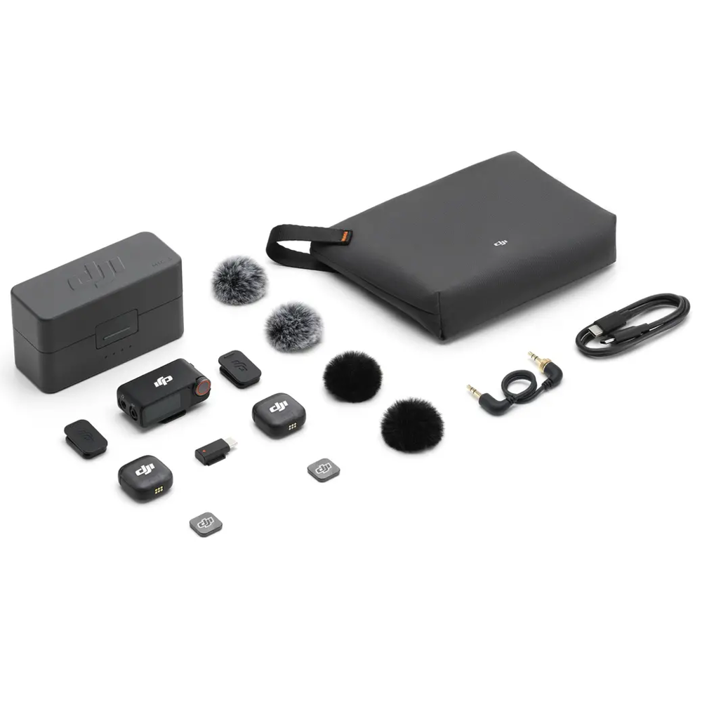 Microphone Set DJI 6937224116344 Mic 3 (2 TX + 1 RX + Charging Case), Black
