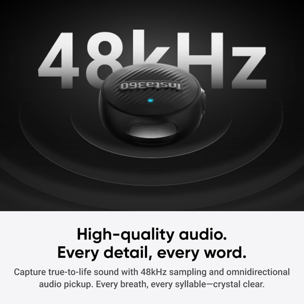 Insta360 Mic Air (1 TX + 1 RX) DJI 6977644763414, Bluetooth, USB-C, Black