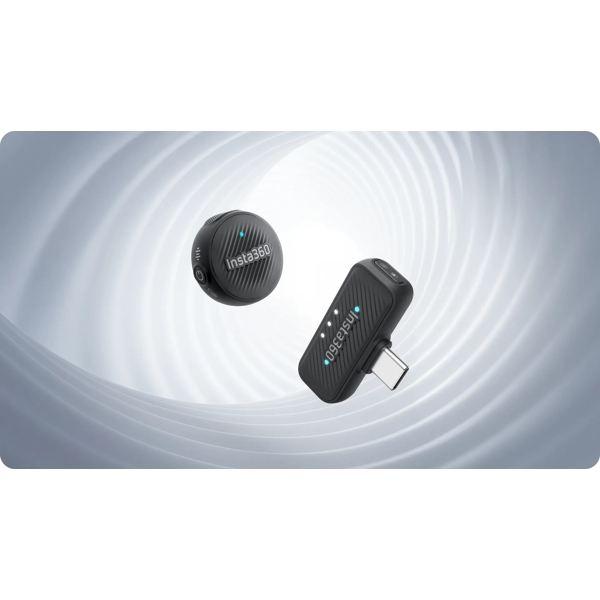 Insta360 Mic Air (1 TX + 1 RX) DJI 6977644763414, Bluetooth, USB-C, Black