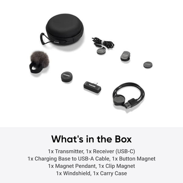 Insta360 Mic Air (1 TX + 1 RX) DJI 6977644763414, Bluetooth, USB-C, Black