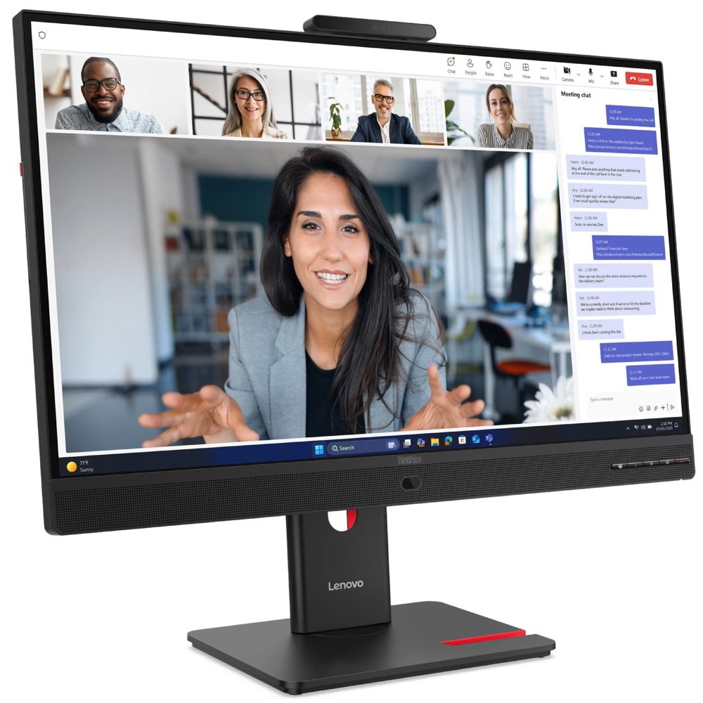 Monitor Lenovo 64B8UAT1EU ThinkVision T27QD-4v, 27", QHD, IPS, USB-C, HDMI, DP, LAN, Black