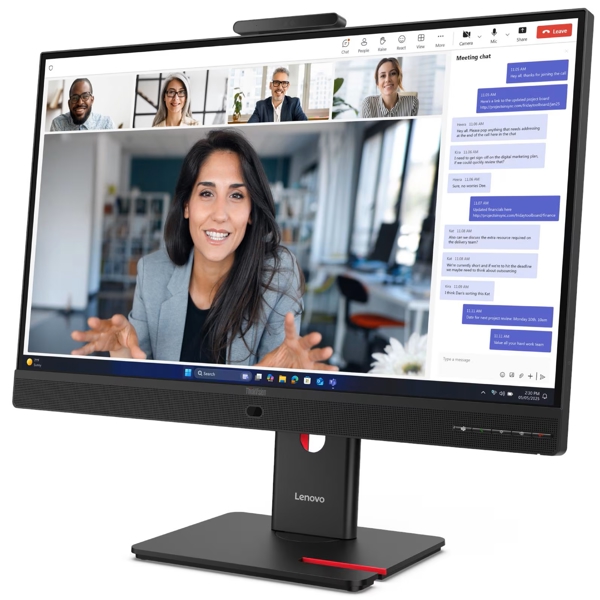 Monitor Lenovo 64B8UAT1EU ThinkVision T27QD-4v, 27", QHD, IPS, USB-C, HDMI, DP, LAN, Black