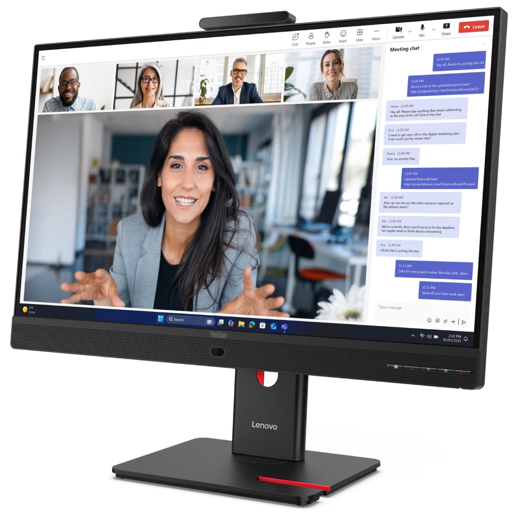 Monitor Lenovo 64B8UAT1EU ThinkVision T27QD-4v, 27", QHD, IPS, USB-C, HDMI, DP, LAN, Black
