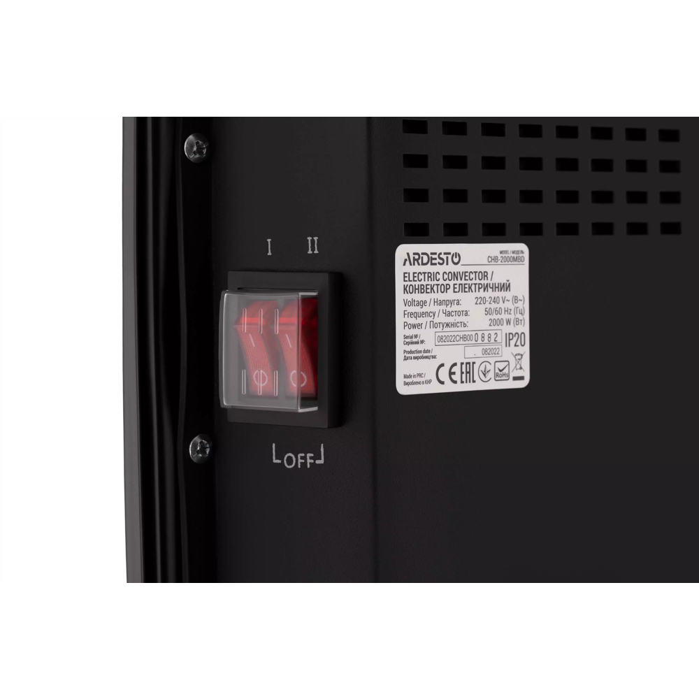 ელექტრო გამათბობელი Ardesto CHB-2000MBD, 2000W, 20m², Electric Convector, Black