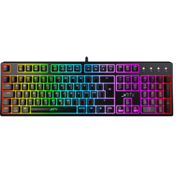 Mechanical Gaming Keyboard Xtrfy XG-K4-RGB-R-RUS K4, Kailh Red, Wired, RGB, USB-A, Black