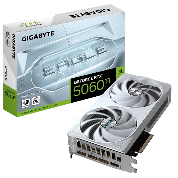 Graphic Card Gigabyte GV-N506TEAGLEOC_ICE-8GD EAGLE OC ICE, GeForce RTX5060Ti, 8GB, 128bit, DP, HDMI, Silver