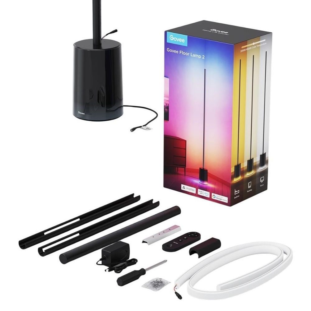 ტორშერი Govee H607C311 RGBICWW, 36W, Bluetooth, WiFi, Smart Floor Lamp, Black