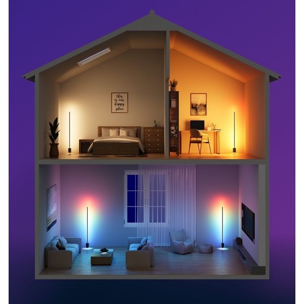 Smart Floor Lamp Govee H607C311 RGBICWW, 36W, Bluetooth, WiFi, Black