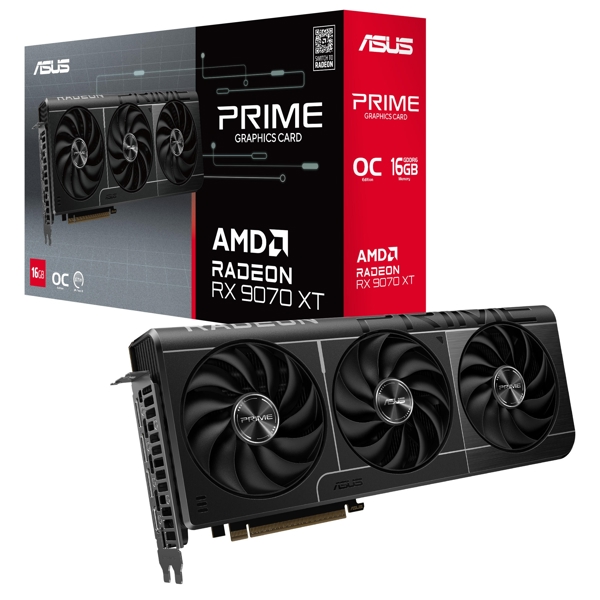 ვიდეო დაფა Asus 90YV0L71-M0NA00 PRIME-RX9070XT-O16G, Radeon RX9070XT, 16GB, 256Bit, HDMI, DP, Black