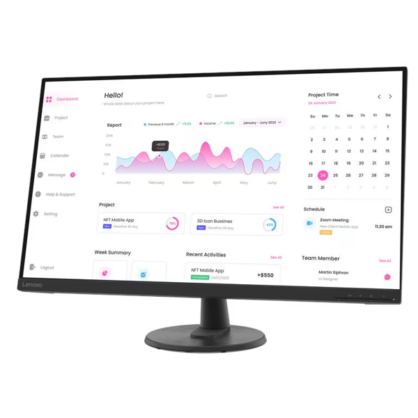 Monitor Lenovo 66FCGAC2EU D32-40, 31.5", FHD, VA, HDMI, DP, Black