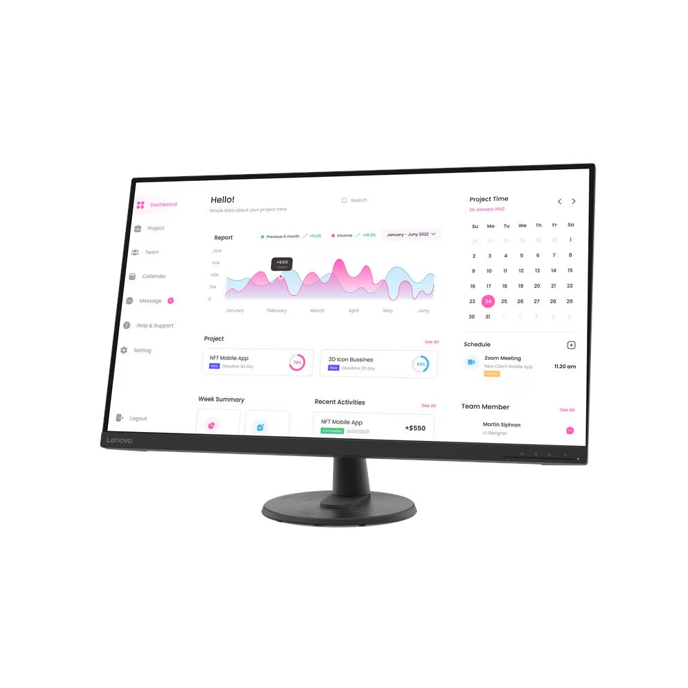 Monitor Lenovo 66FCGAC2EU D32-40, 31.5", FHD, VA, HDMI, DP, Black