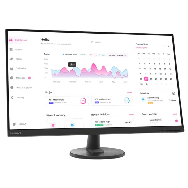 მონიტორი Lenovo 66FCGAC2EU D32-40, 31.5", Monitor, FHD, VA, HDMI, DP, Black