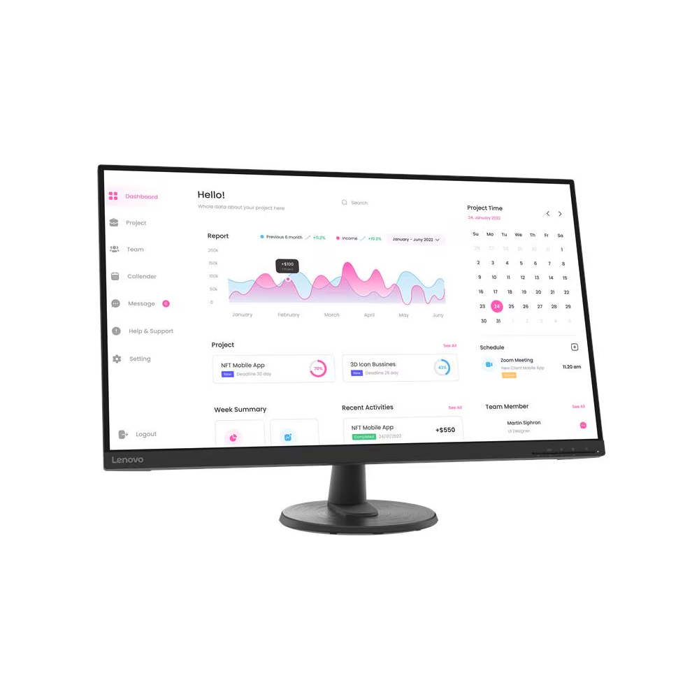 Monitor Lenovo 66FCGAC2EU D32-40, 31.5", FHD, VA, HDMI, DP, Black